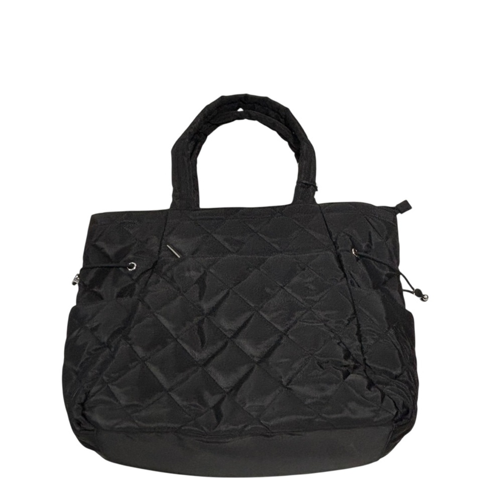 Sincerely Jules Large Black Puffy Quilted Nylon Travel Tote / Carry-On - Picture 11 of 11